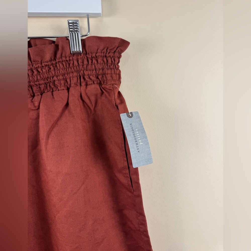 Anthropologie Petite Linen Blend Wide Leg Pants - Picture 3 of 4